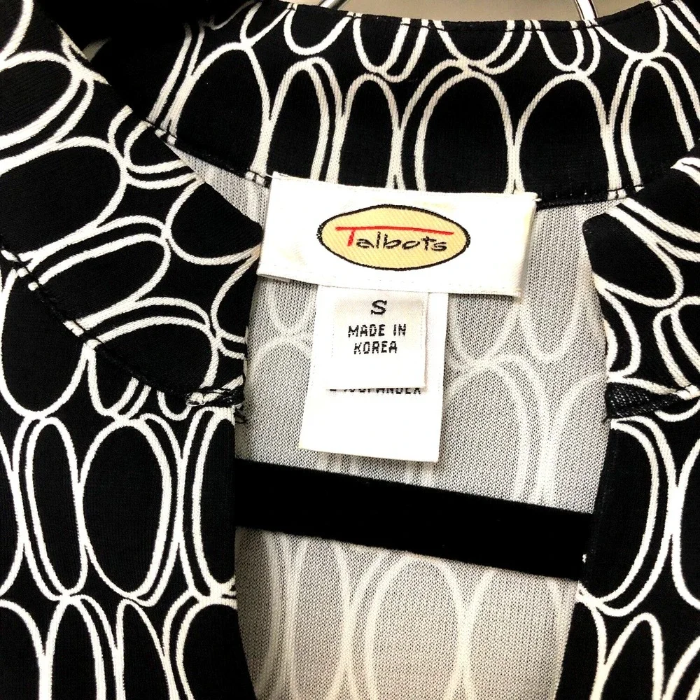 Talbots Womens Skirt Set B/W A-line Geometric Abstract Midi Feminine Office Sz S